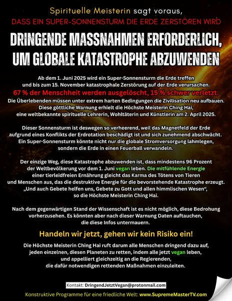 Dringende Massnahmen erforderlich, um globale Katastrophe abzuwenden